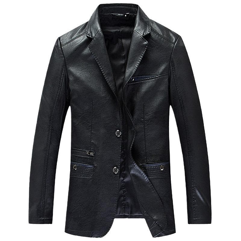 Leather Men's Middle-aged and Elderly Genuine Leather Suit Leather Jacket Business Casual Leather Suit 2XL