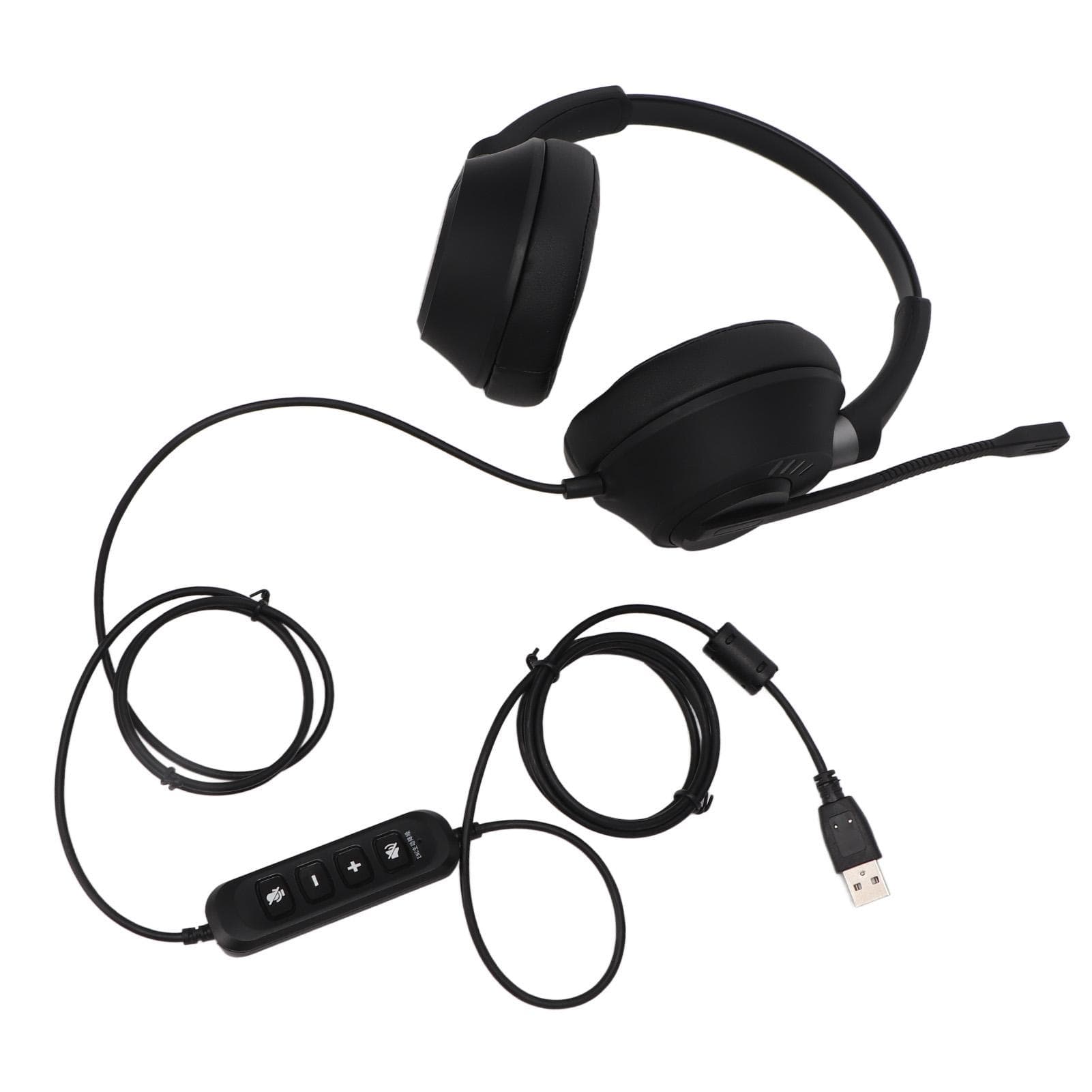 PC Headset Noise Canceling Volume Adjustment USB Computer Gaming Headphones with Microphone