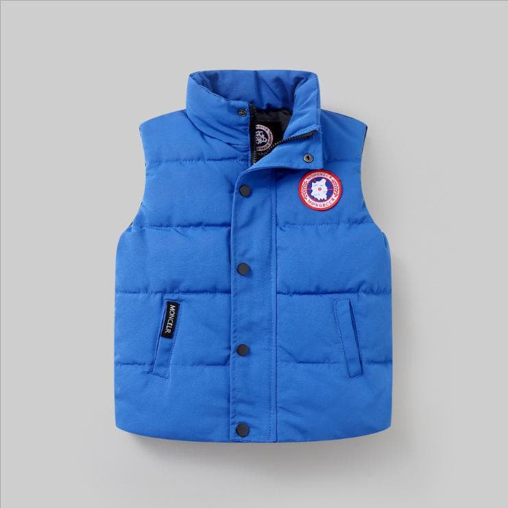 Big Goose Boys And Girls Down Vest White Duck Down Waistcoat Baby Student Vest 150cm blue