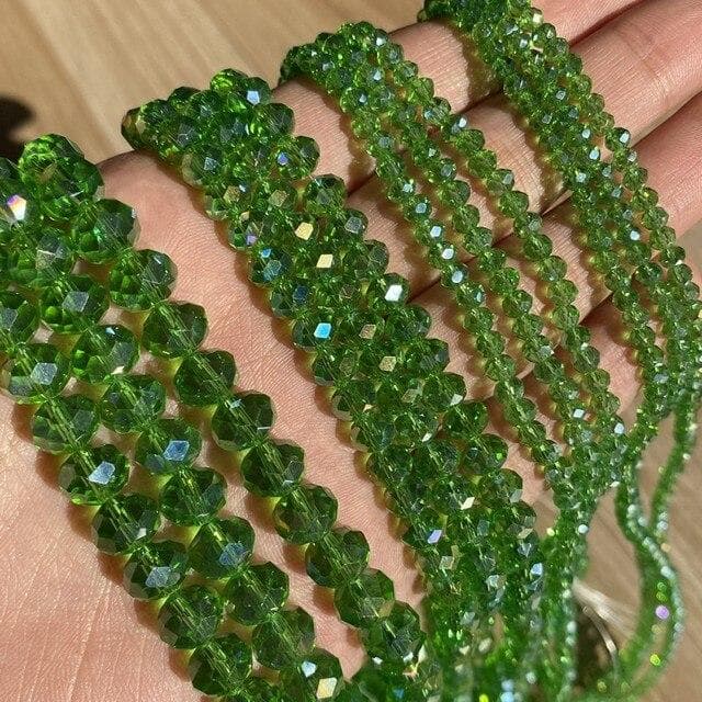 3/4/6/8mm Faceted Round Austria Crystal Beads Shiny Glass Rondelle Spacer Beads for Needlework Jewelry Making Diy Bracelet 15'' 3mm 135-138pcs Beads