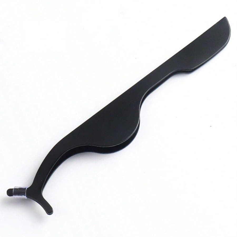 1pc Stainless Steel Eyelash Tweezers, Eyelash Extension Tweezers, Hair Removal Tweezers, Fake Eyelashes Adhesive Applicator Tool For Women black
