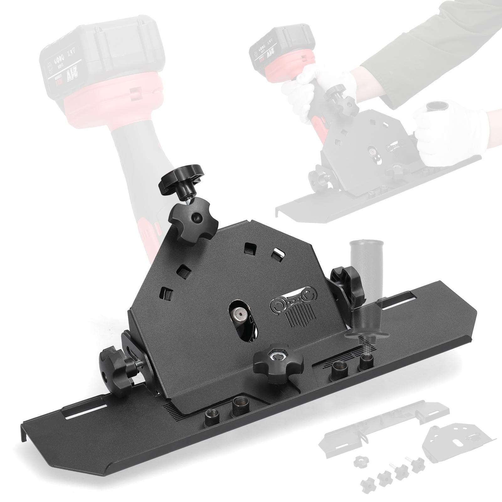Aluminum Alloy 125 Type Angle Grinder Chamfer Bracket Screw Installation Multifunctional black
