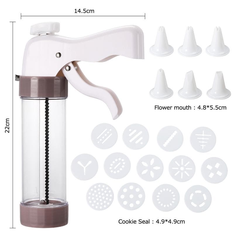 Cookie Press Icing Kit Cookie Cutter Mold Gun DIY Pastry Syringe Extruder Nozzles Piping Cream Biscuit Maker Cake Tools