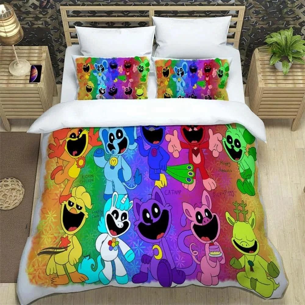 3D Cartoon S-smiling critters Bedding Sets exquisite bed supplies set duvet cover comforter set bedding set luxury birthday gift US Full(200x230cm)
