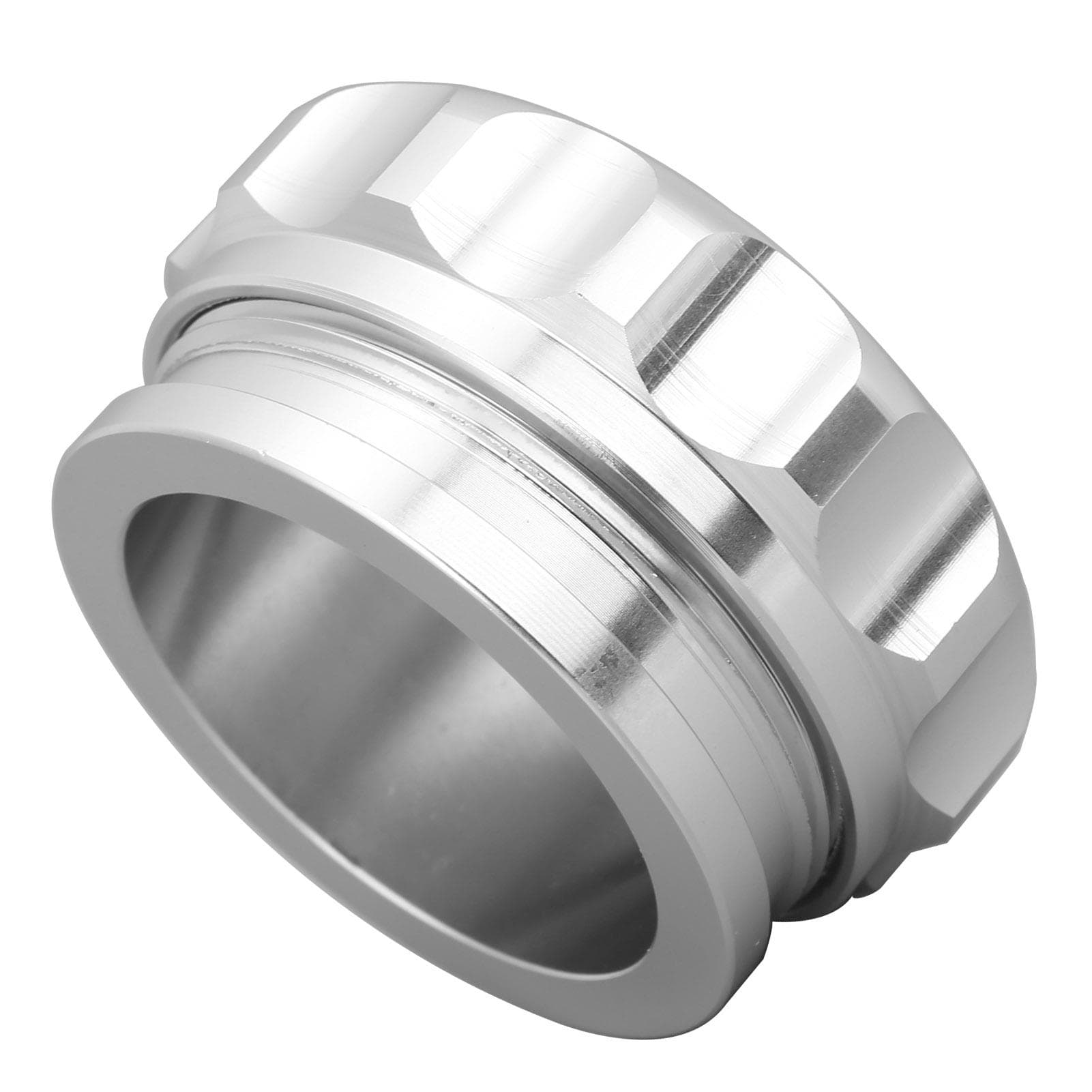 Fuel Water Tank Filler Neck Cap Kit 1.9in Inner Diameter Aluminum Universal for CarBlack silver