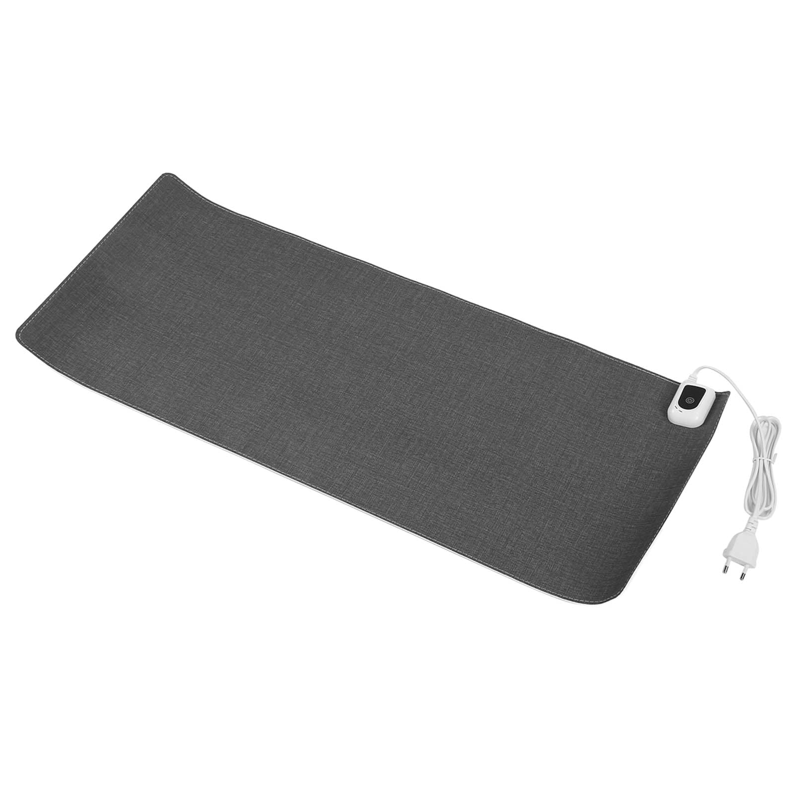 Heated Mouse Pad PU Leather Warm Desk Pad 31x13in Heating Gaming Mouse Pad for Office Dormitory gray
