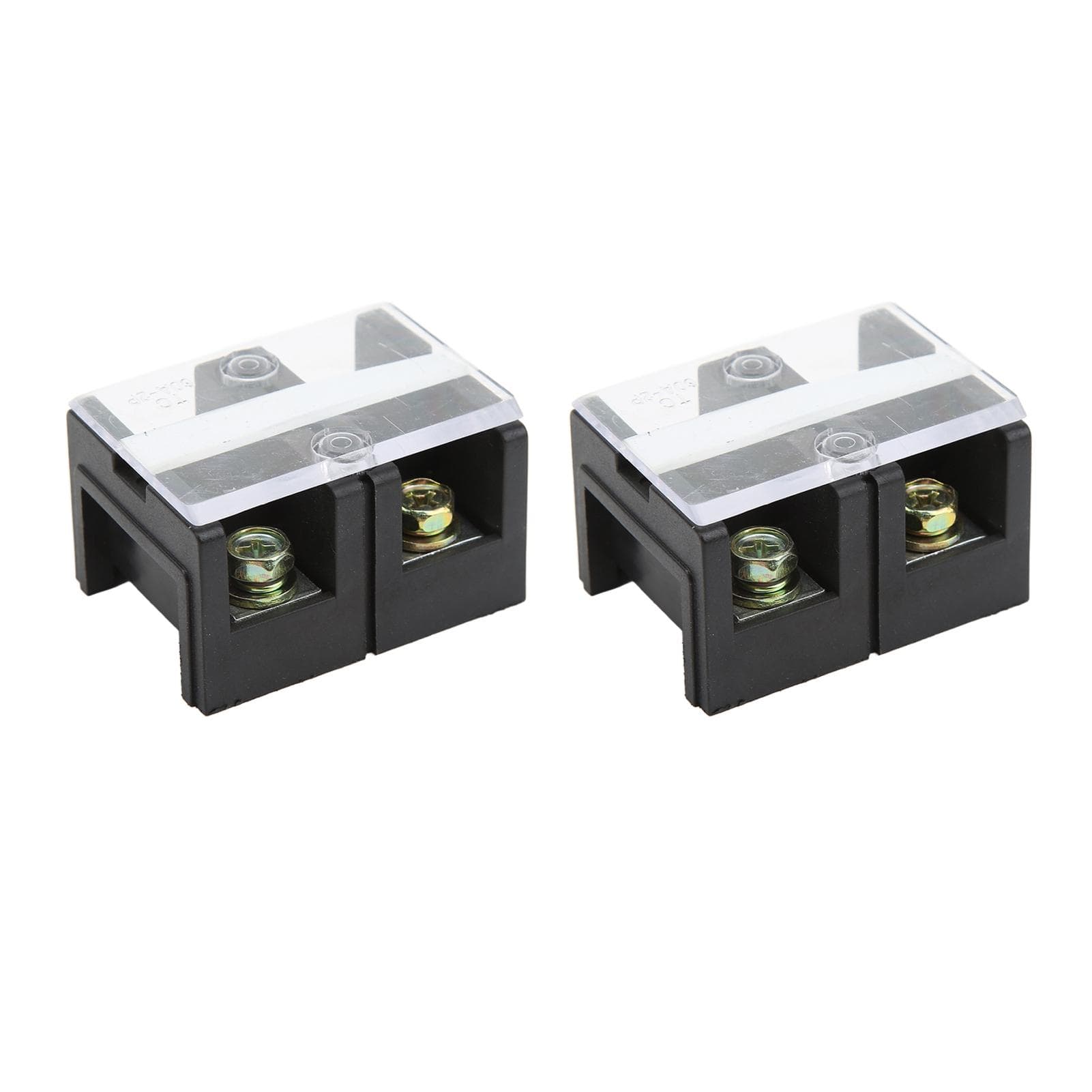 2 Pcs Terminal Block Dual Rows 60A 600V Compact Terminal Block Barrier Strip with PC Shell for