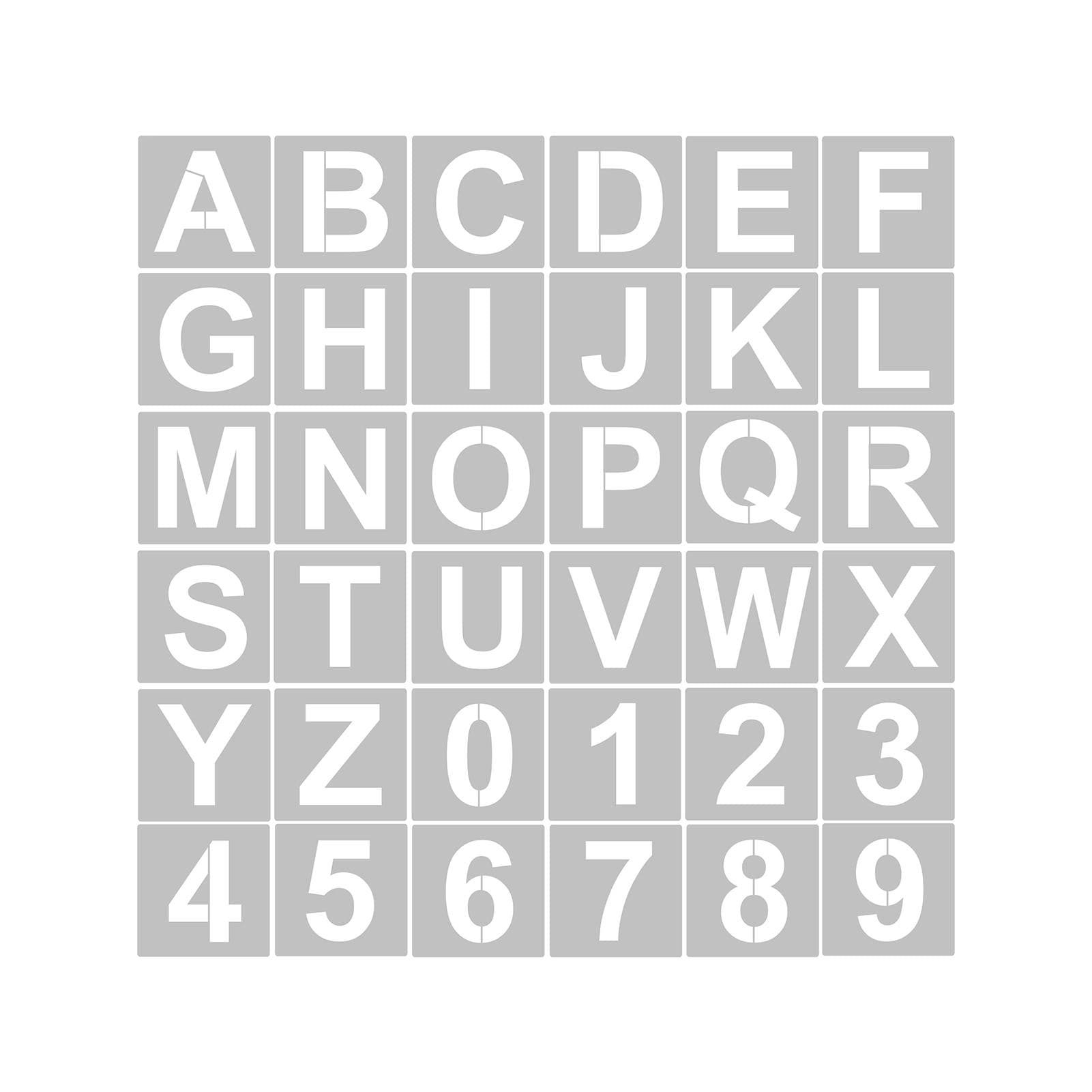 Letter and Number Stencils Reusable Washable Alphabet Stencils Environmentfriendly 36pcs & 3 Inch