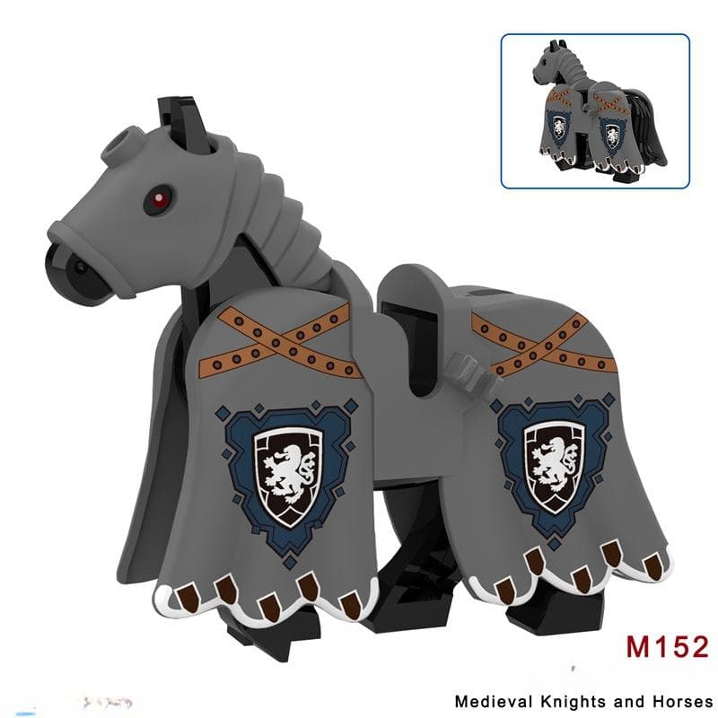 Medieval Knight Warhorse Building Doll Toy Mount Building Blocks