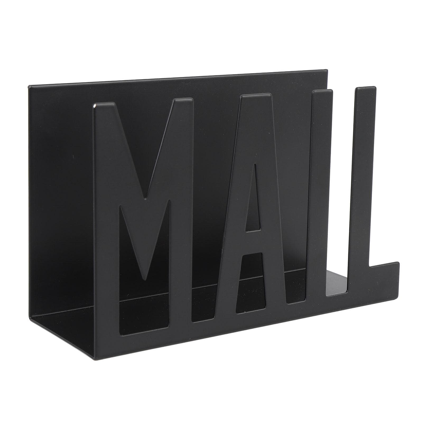 Mail Organizer Metal Stylish Hollow Design Desktop Mail Holder for Bills Letters Papers Black black