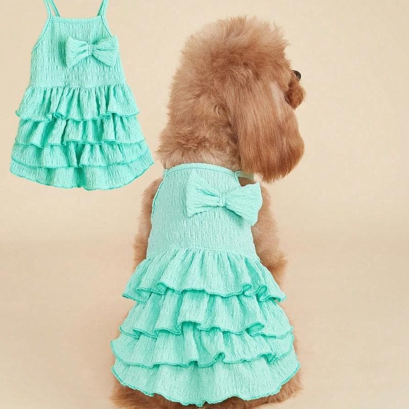1pc Dog/Cat Candy Layered Tutu Dress, Lightweight Spring/Summer Princess Skirt for Small Pets Like Poodle XXL green