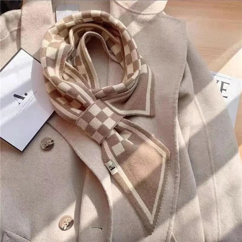 Women Fashion Plaid Scarf Female Autumn Winter Thick Neck Warm Outdoor Neck Scarf pink
