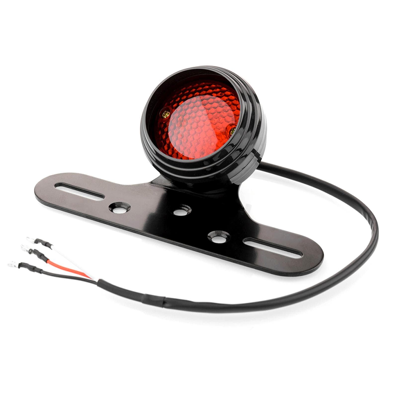 Motorcycle Tail Light Brake Light with License Plate Bracket Integrated Running Lamp Universal black
