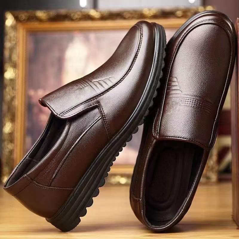 Leather Shoes Men's Formal Wear Casual Shoes Soft Bottom Breathable Men's Shoes Middle-aged and Elderly Men's Dad Shoes Men 41