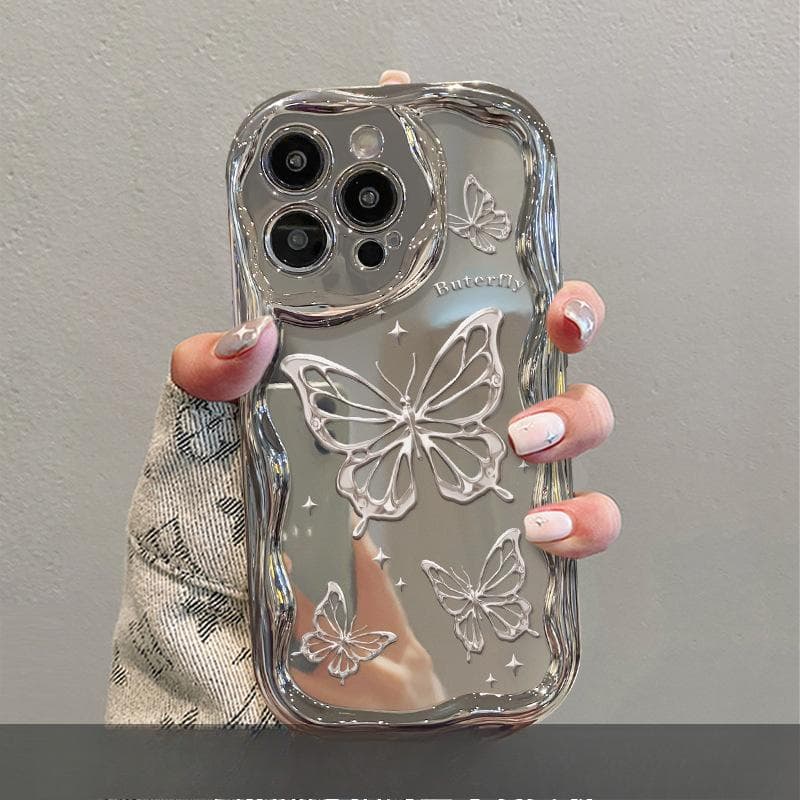 Applicable To Apple 15promax Mobile Phone Case Iphone14 Line Bow Bracket 13/12 Silver Plated 11 Women iPhone 6s Plus