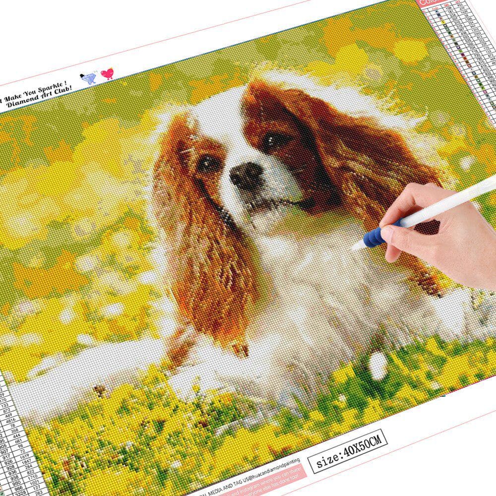 5D Diamond Painting Dog Diamond Mosaic Animal Full Round Diamond Embroidery Sale Picture 20X30