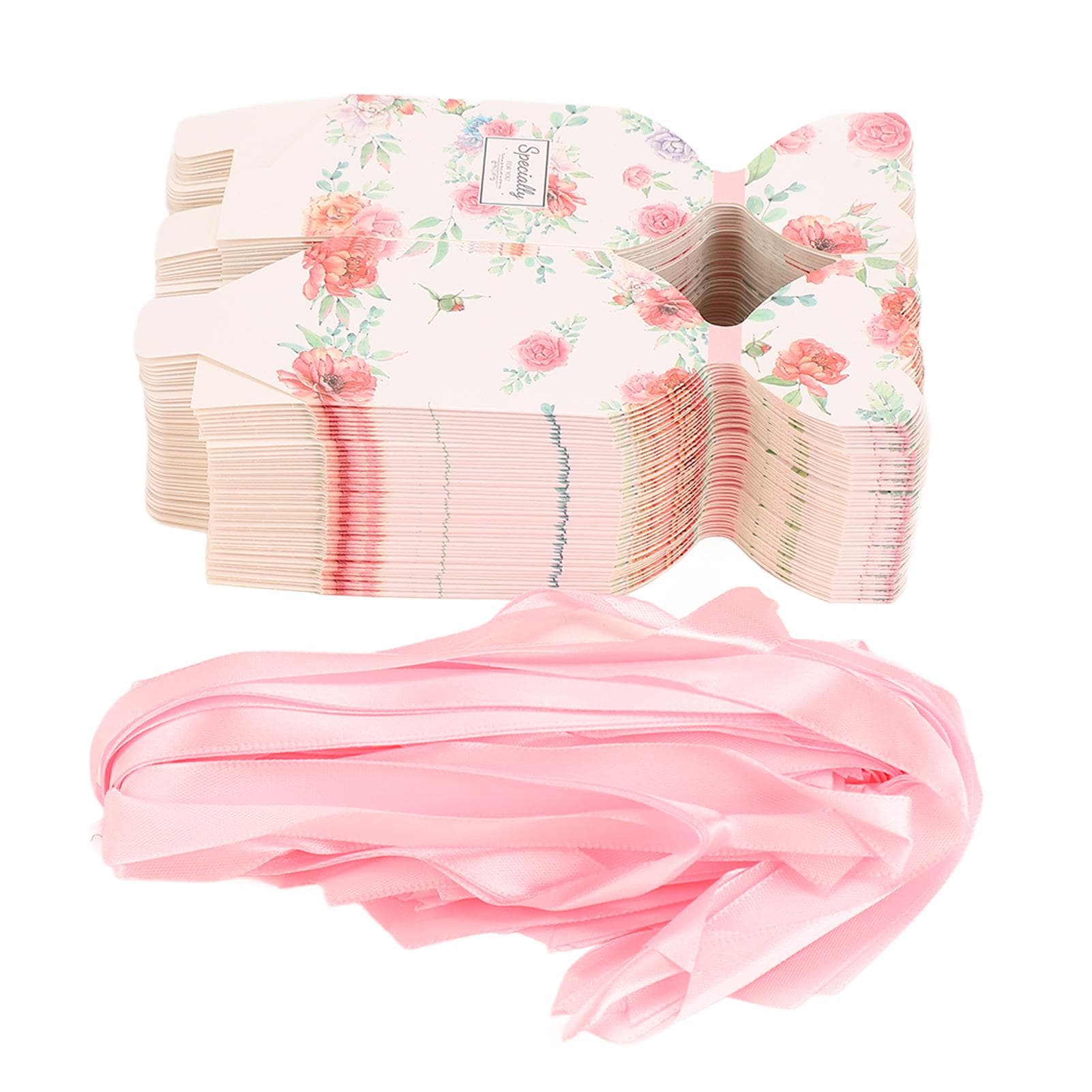 50 Set Wedding Favor Boxes Floral Pattern Retro Style Easy Assemble Candy Boxes Party Favors with