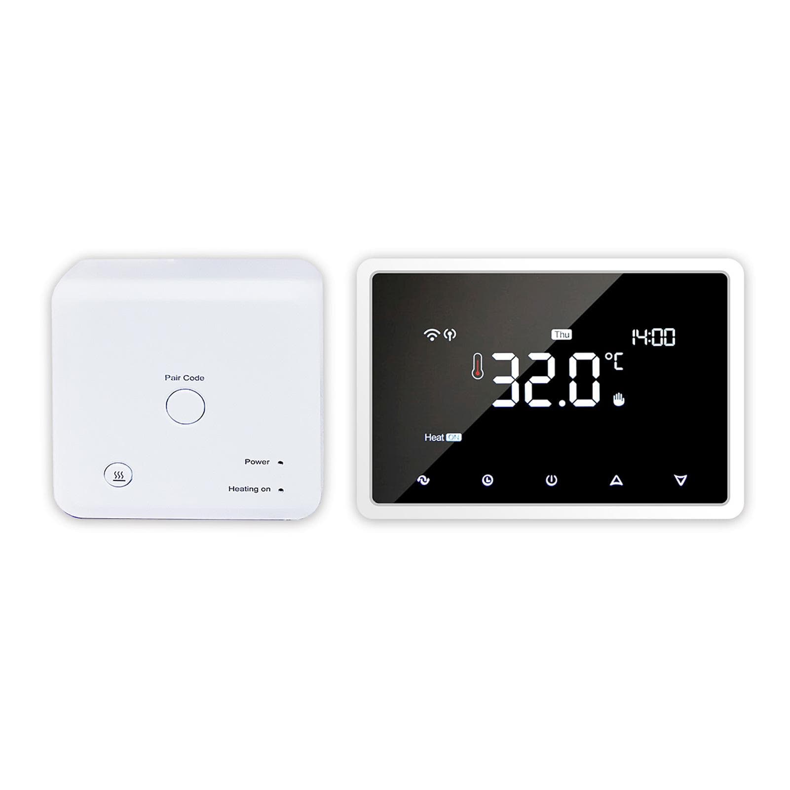 Wi-Fi Smart Thermostat Programmable Thermostat with RF Receiver Tabletop Wall-Mounted Style APP white