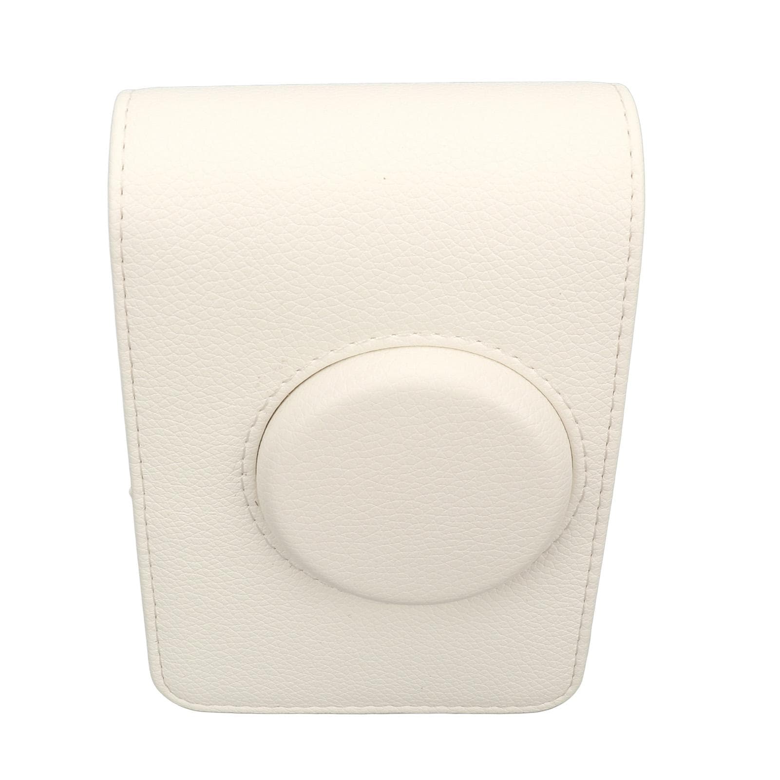 Camera Protective Case Retro Scratch Proof Soft Lightweight Textured Camera PU Leather Bag for Mini white