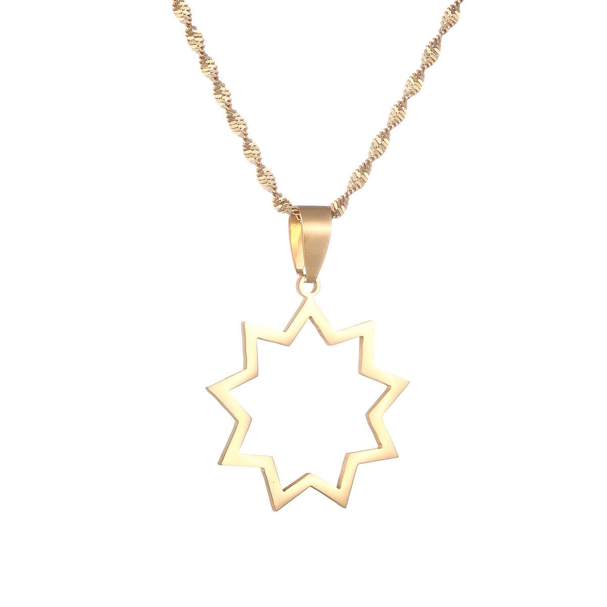 Bahai Faith Nine Pointed Star Pendant Jewelry For Women Men