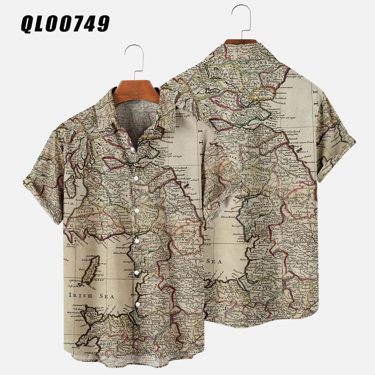 Hawaiian Shirts Map 3d Print Shirt Men's Women's Shirts Men's Casual Vocation Lapel Shirt Summer Beach Camisa Trip Blouse Casual 5XL