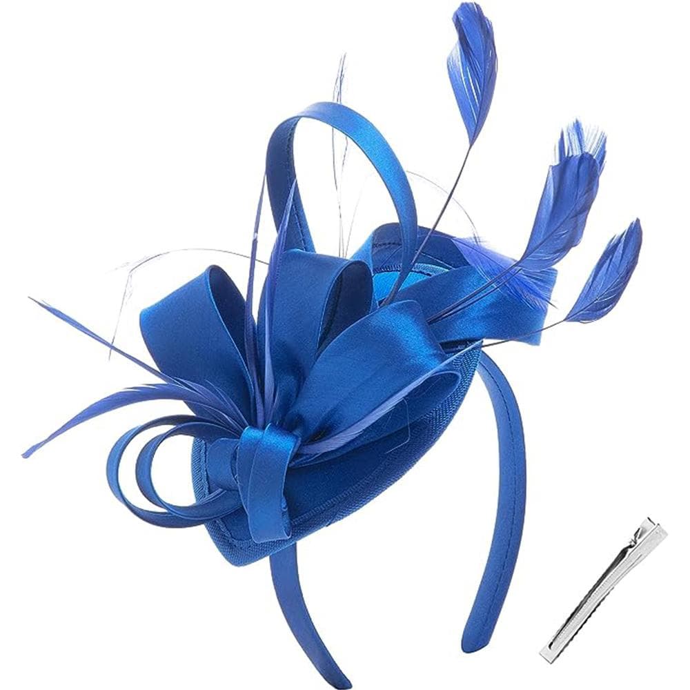 Fascinators for Women Tea Party Hat Headband Derby Wedding Church Bridal Cocktail Feathers Hair Clip