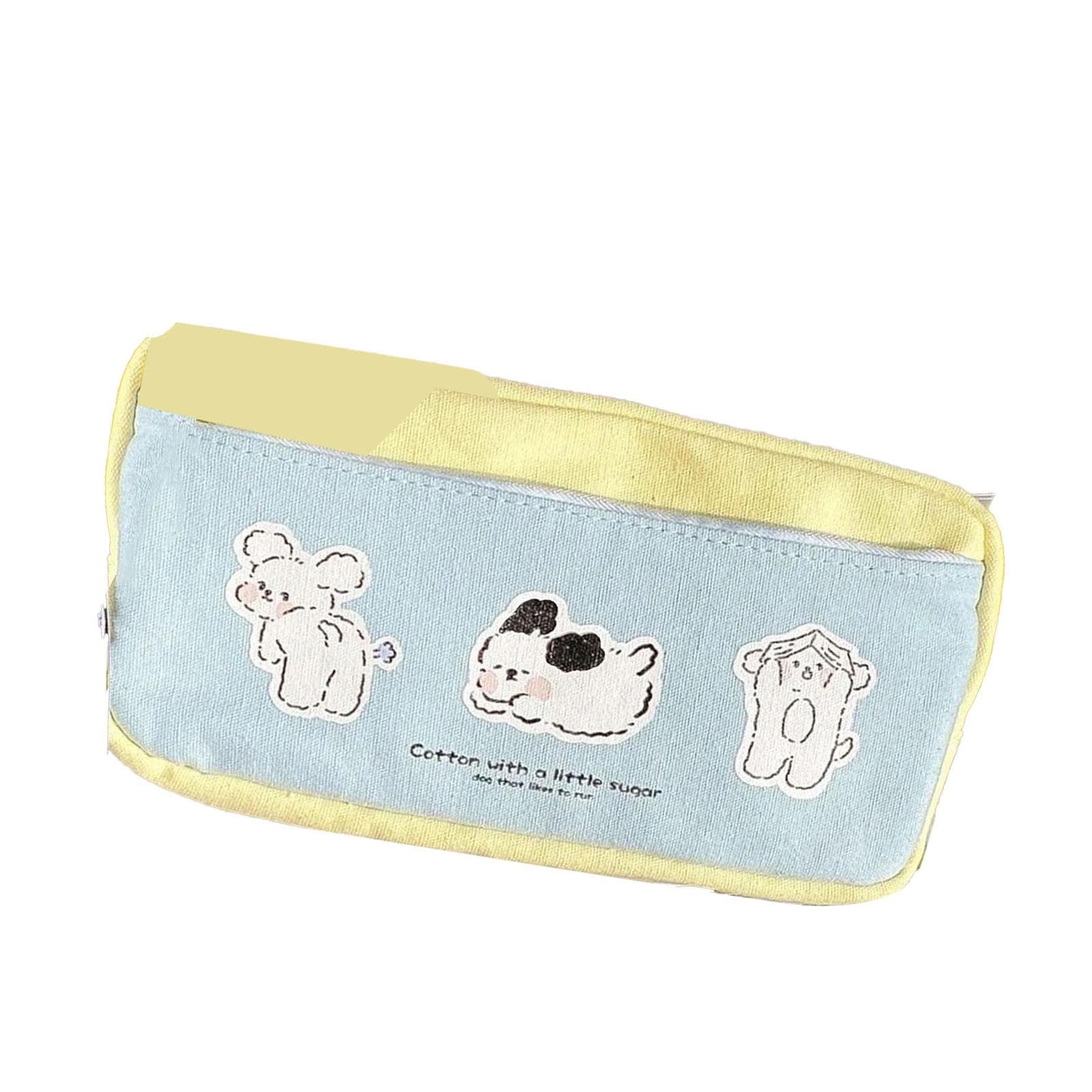 Large Pencil Case Multipurpose Cute High Capacity Multi Compartments Portable Canvas Pencil Pouch