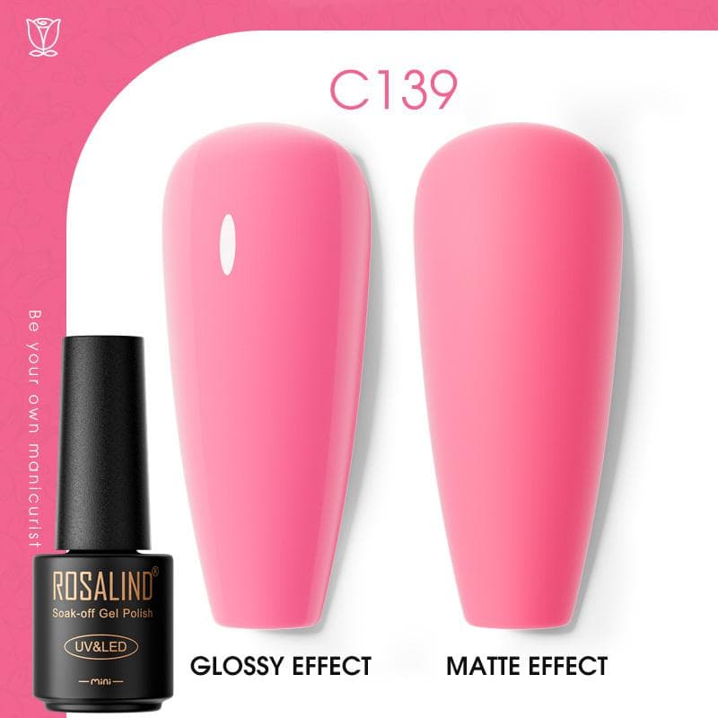 ROSALIND Nail Gel Polish Semi Permanent Varnish Hybrid UV Gel Polish Soak Off Nail Art Gel Top Base Coat Matt Top For Manicure Nail Art RA-C139