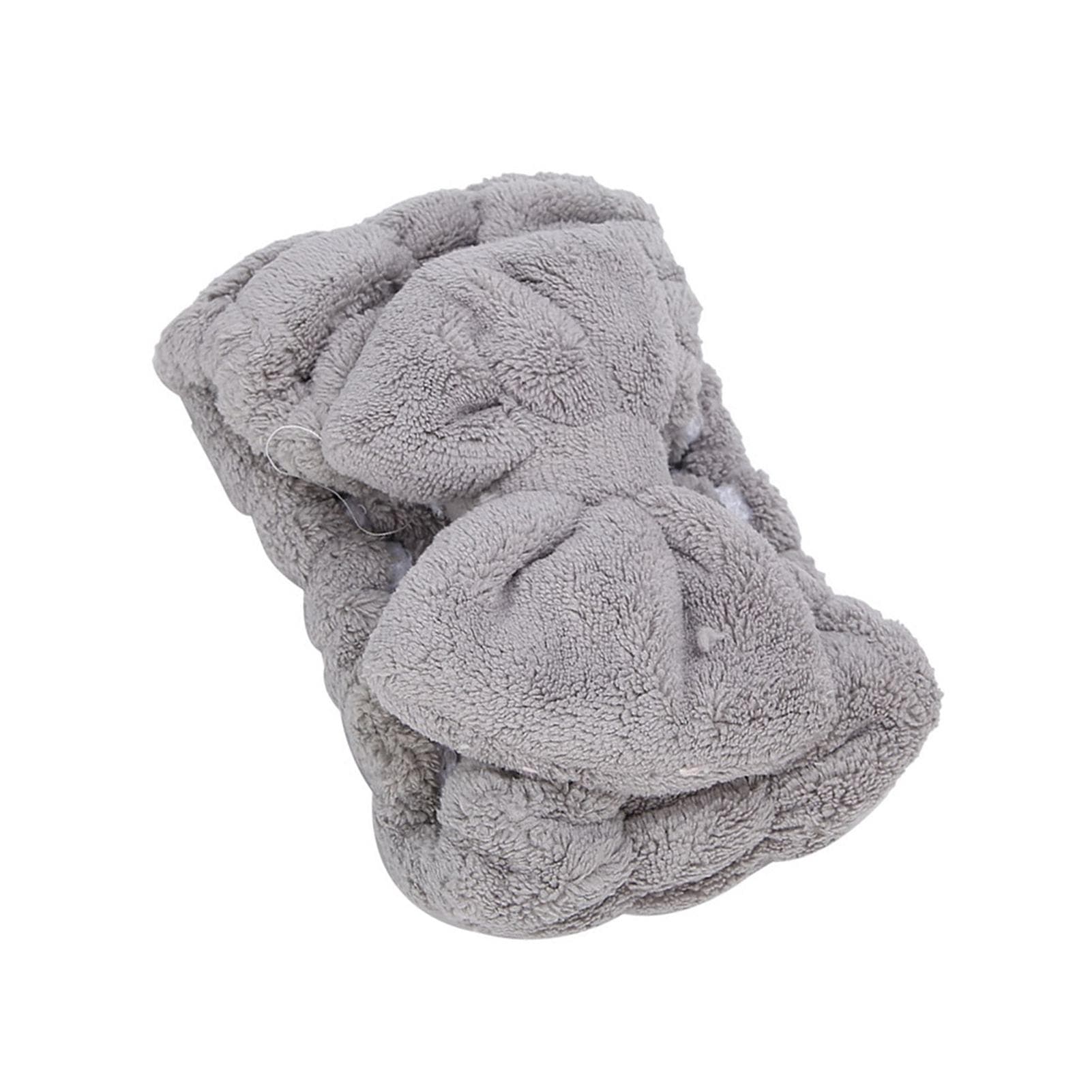 Coral Fleece Hairbow Headband Strong Water Absorption Makeup Cosmetic Hairband Hair AccessoriesGray