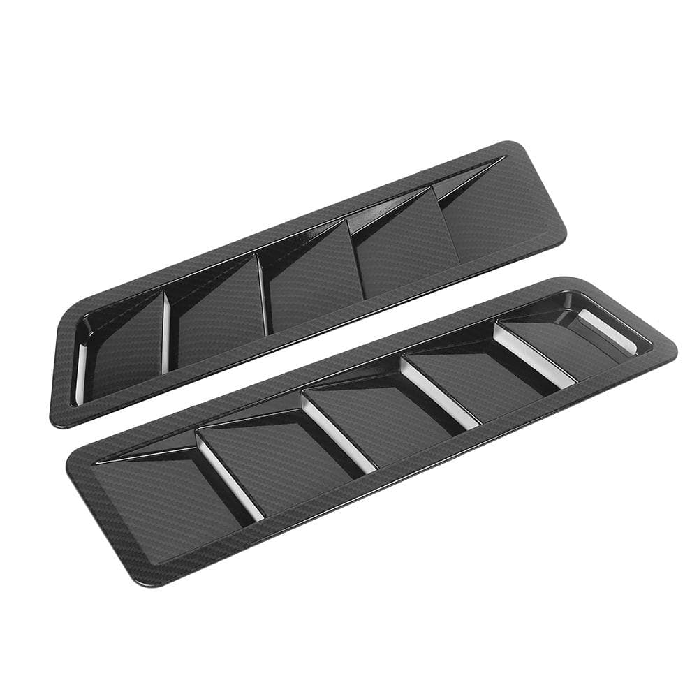 Car Hood Air Intake Louver Panel Engine ABS Cooling Vent Cover Trim AccessoryCarbon Fiber