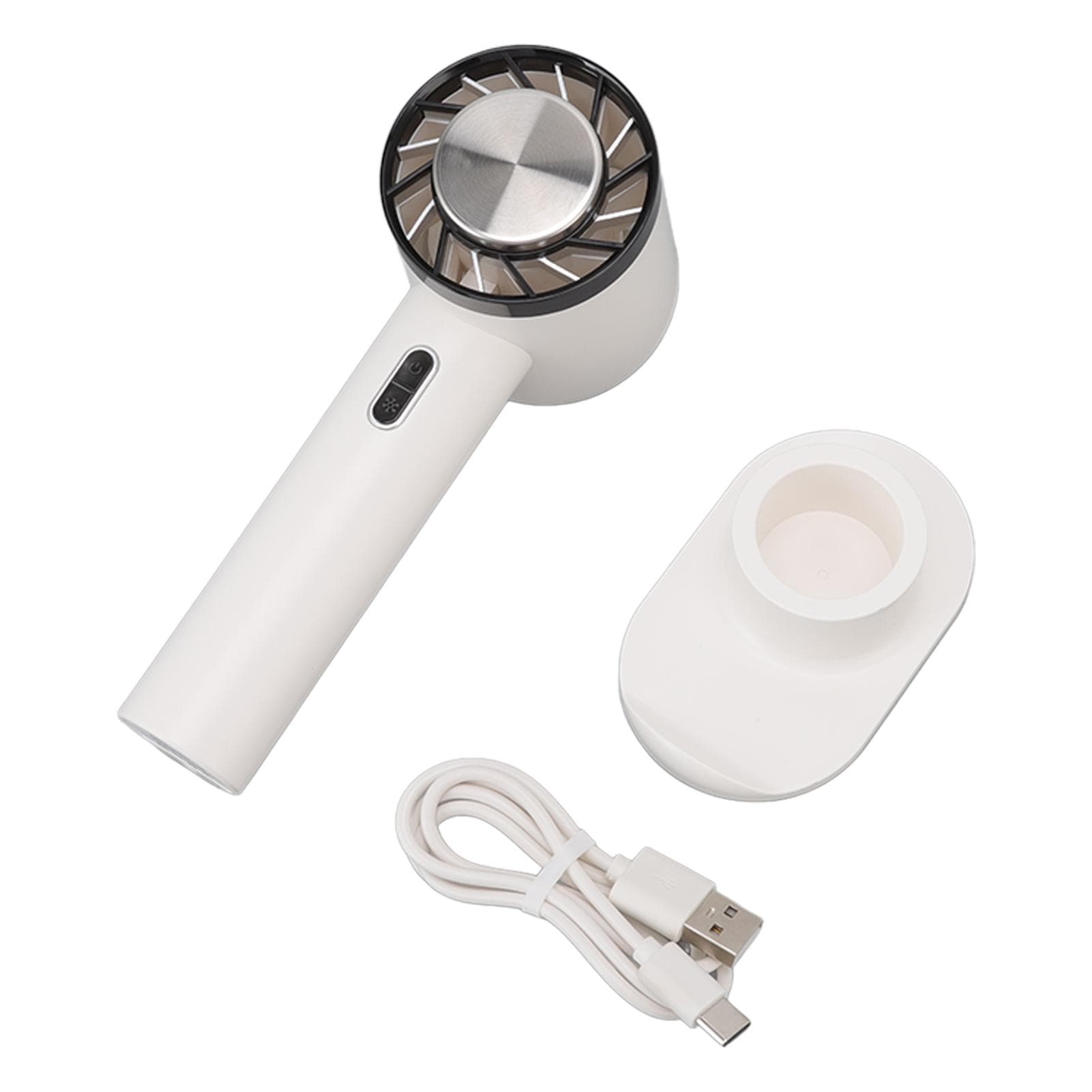 Hand Held Cooling Fan Portable USB Rechargeable Small Pocket Fan for Office Traveling Grey white