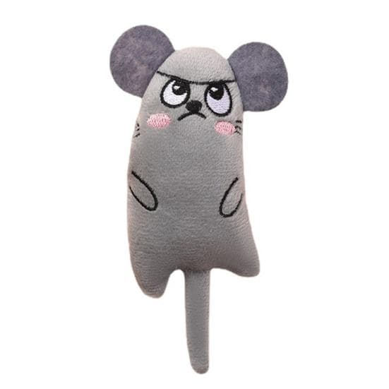 Catnip Toy Pet Bite Mouse Shape Cute Facial Expression Lightweight Party Gifts Dog Squeaky grey