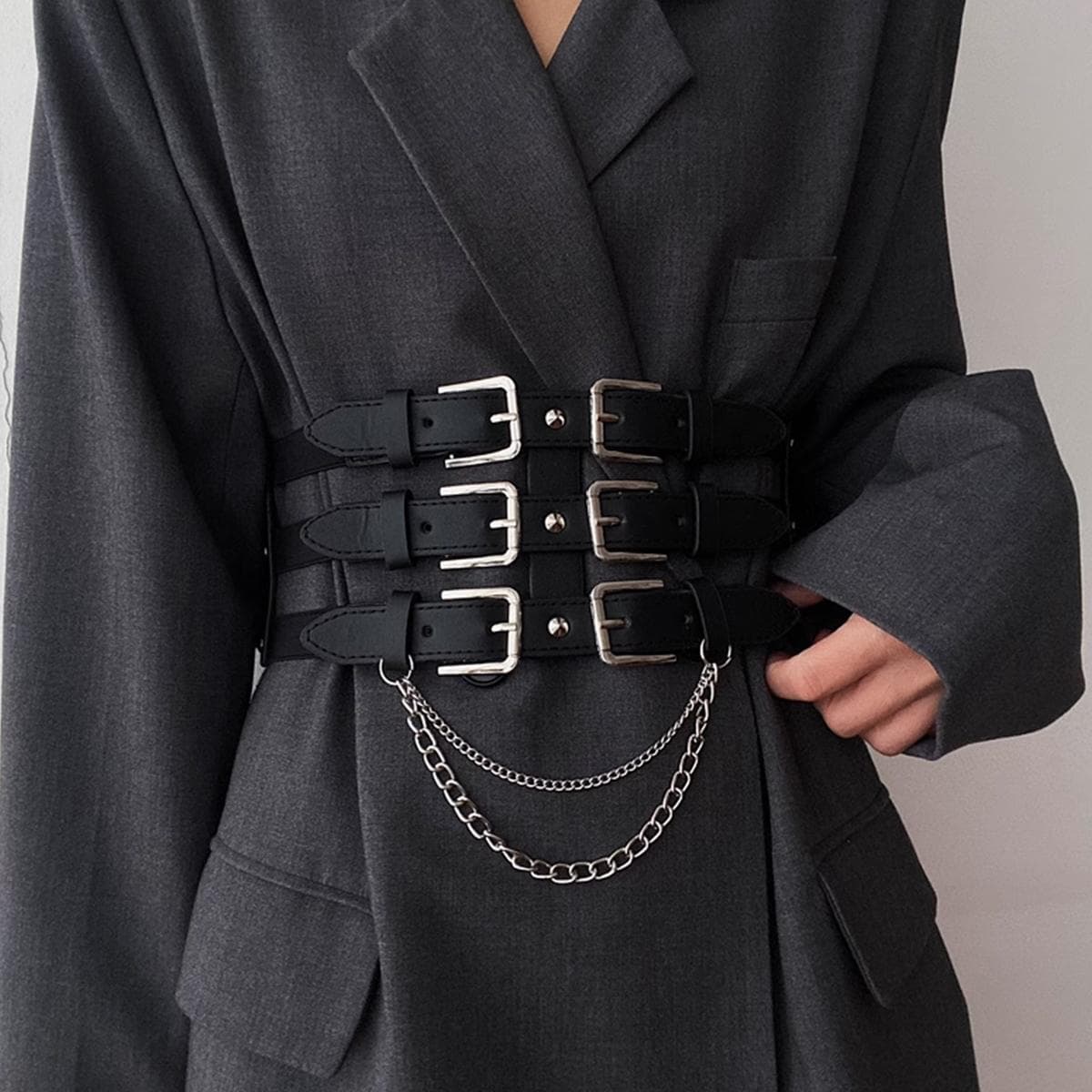 Elastic Corset Belt Female Tassel Stretch Cummerbunds Designer Belts For Women Goth Black Waistband Plus Size 100cm black