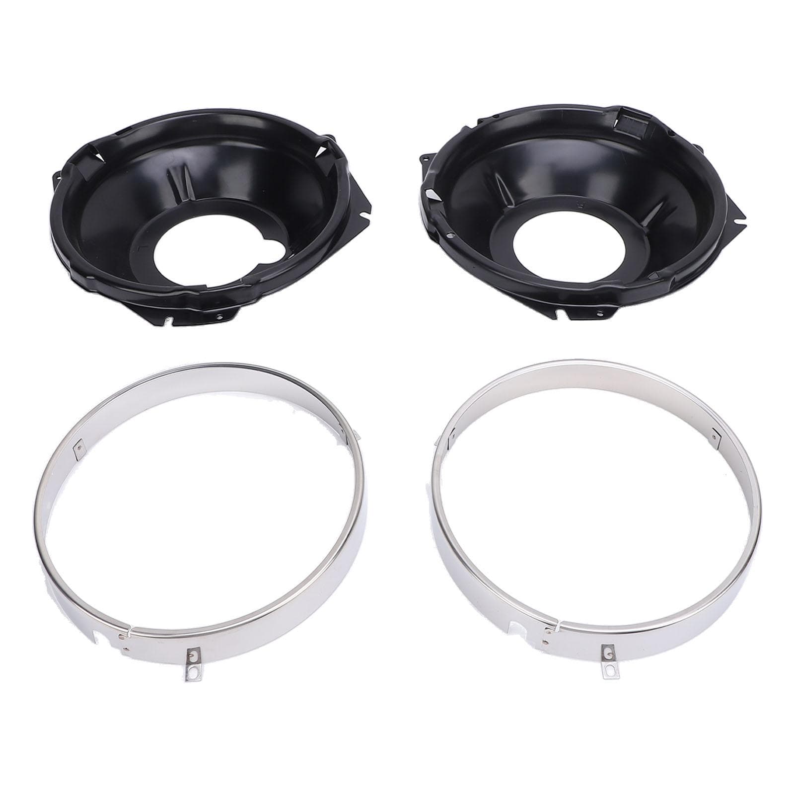 Headlamp Retaining Ring and Mounting Bucket Kit Stainless Steel Sealed Beam Retaining Rings and