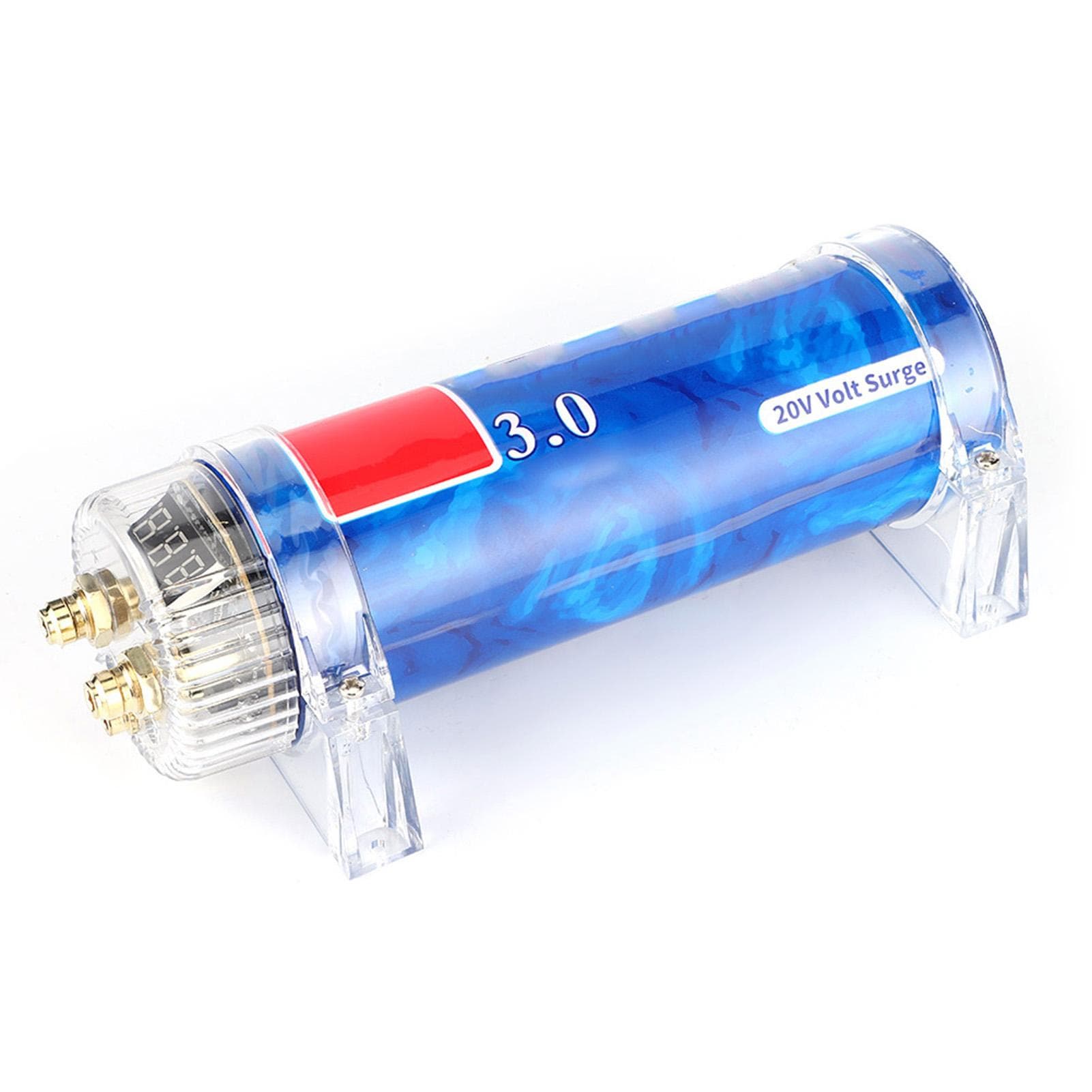 3.0 Farad Car Audio Power Capacitor Amplifier Regulator Stabilizer Blue Color Modified Auto Parts