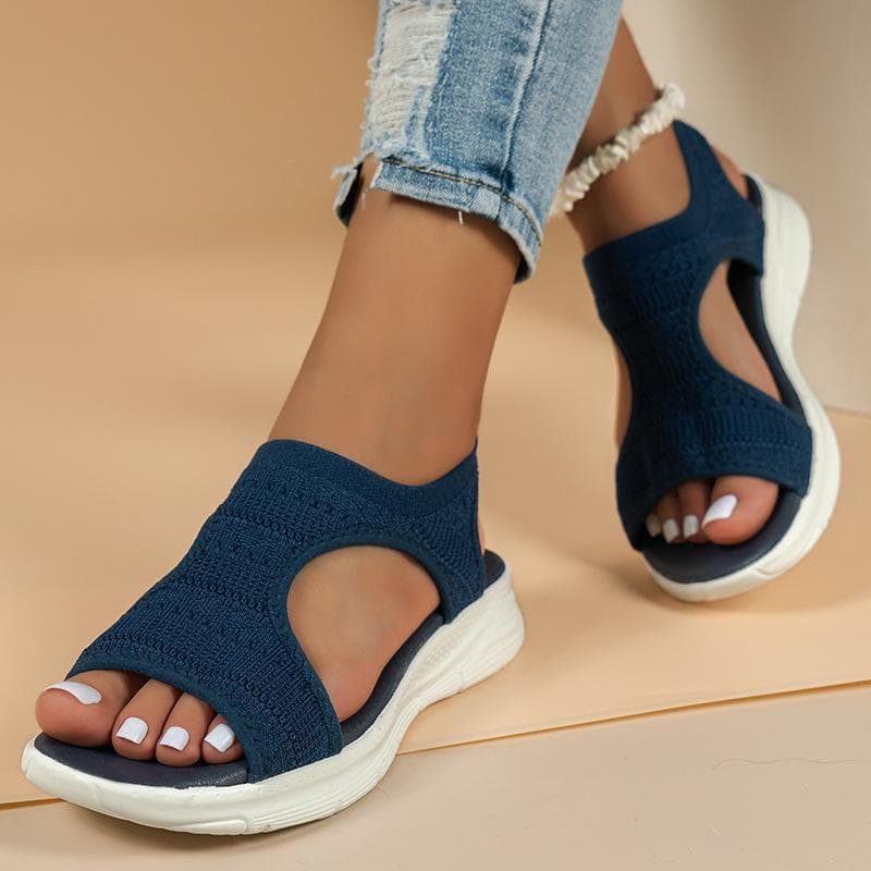 35-45 Plus Size Women's Shoes Summer 2024 Comfort Casual Sport Sandals Women Beach Wedge Sandals Women Platform Sandals Roman Sandals 38 lake blue