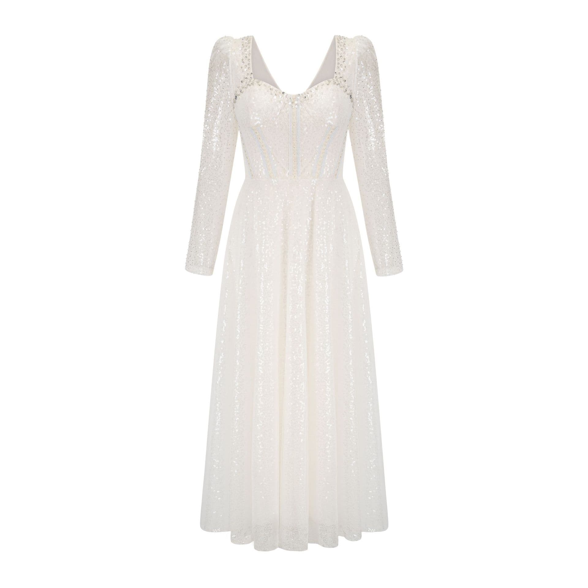 Temperament Elegant Dress Long Sleeve Bar Mitzvah Dress XL white