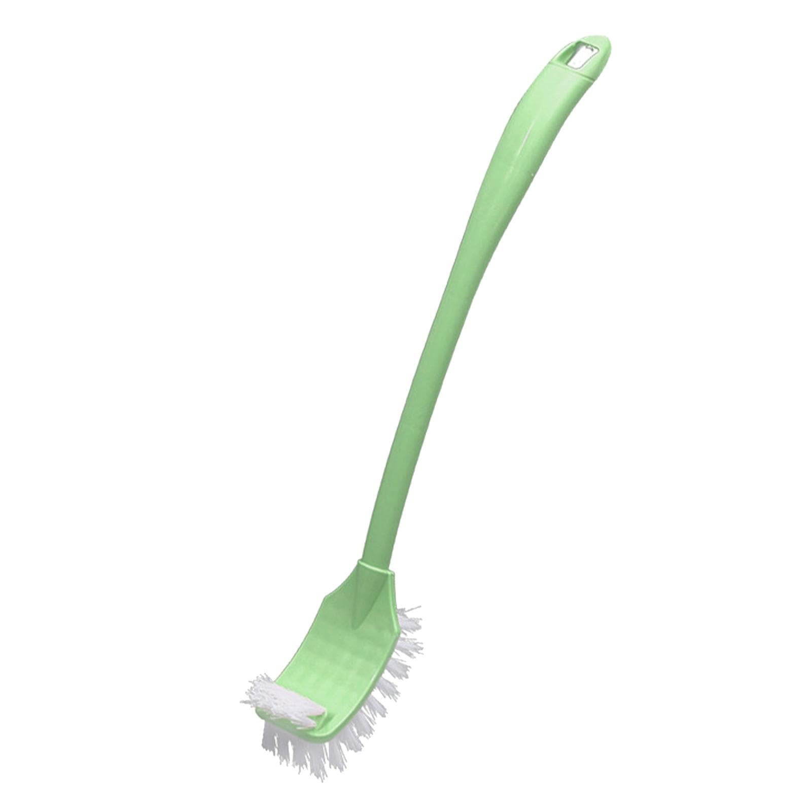 Toilet Brush Long Handle Rim Cleaning Double Sided Curved Head Toilet Bowl Cleaner Brush for green