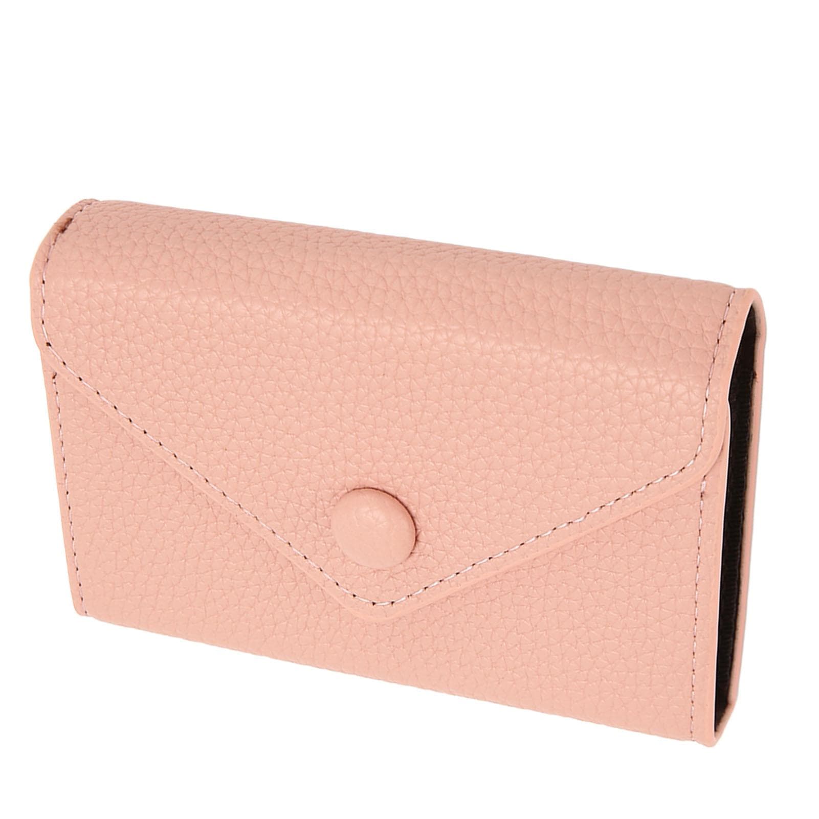 Women Card Case Soft PU Leather Card Wallet RFID Credit Card Holder Small Portable Card Case for pink