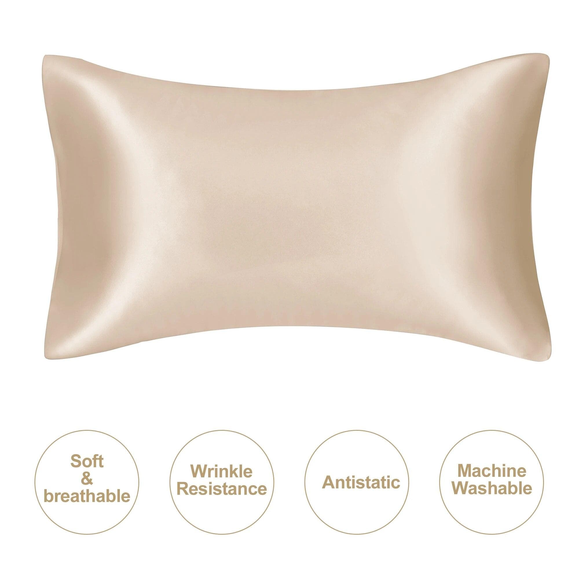 Silk Slippery Pillow Cover, Natural Silk Pillow Cover, Mulberry Silk Pillow Cover Standard 50x66cm gold