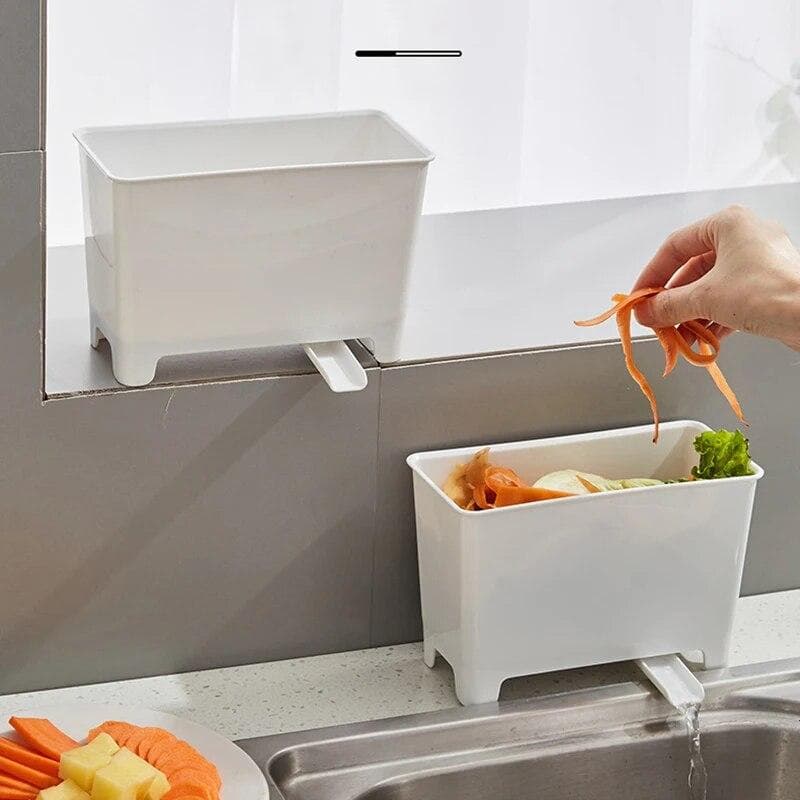 Kitchen Sink Strainer Kitchen Accessories Drain Fruit Vegetable Drainer Sponge Rack Food Residue Storage Box Soup Filter Garbage white