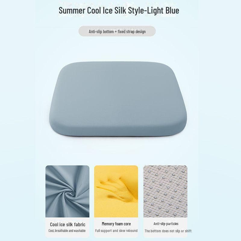 Breathable Ice Silk Memory Foam Seat Cushion for Long Sitting 35x35x3.5 cm