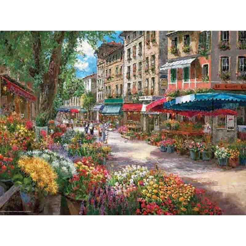 5D DIY Diamond Painting Street Flower Shop Embroidery Cross Stitch Rhinestone Mosaic Painting 20X30CM