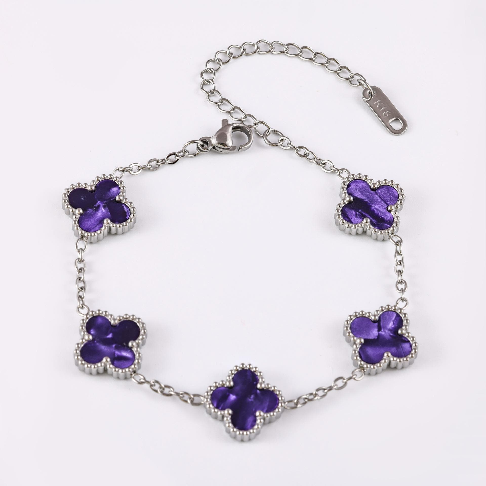 Lucky Clover Bracelet Women's Silver High Version Non Fading Titanium Steel Jewelry