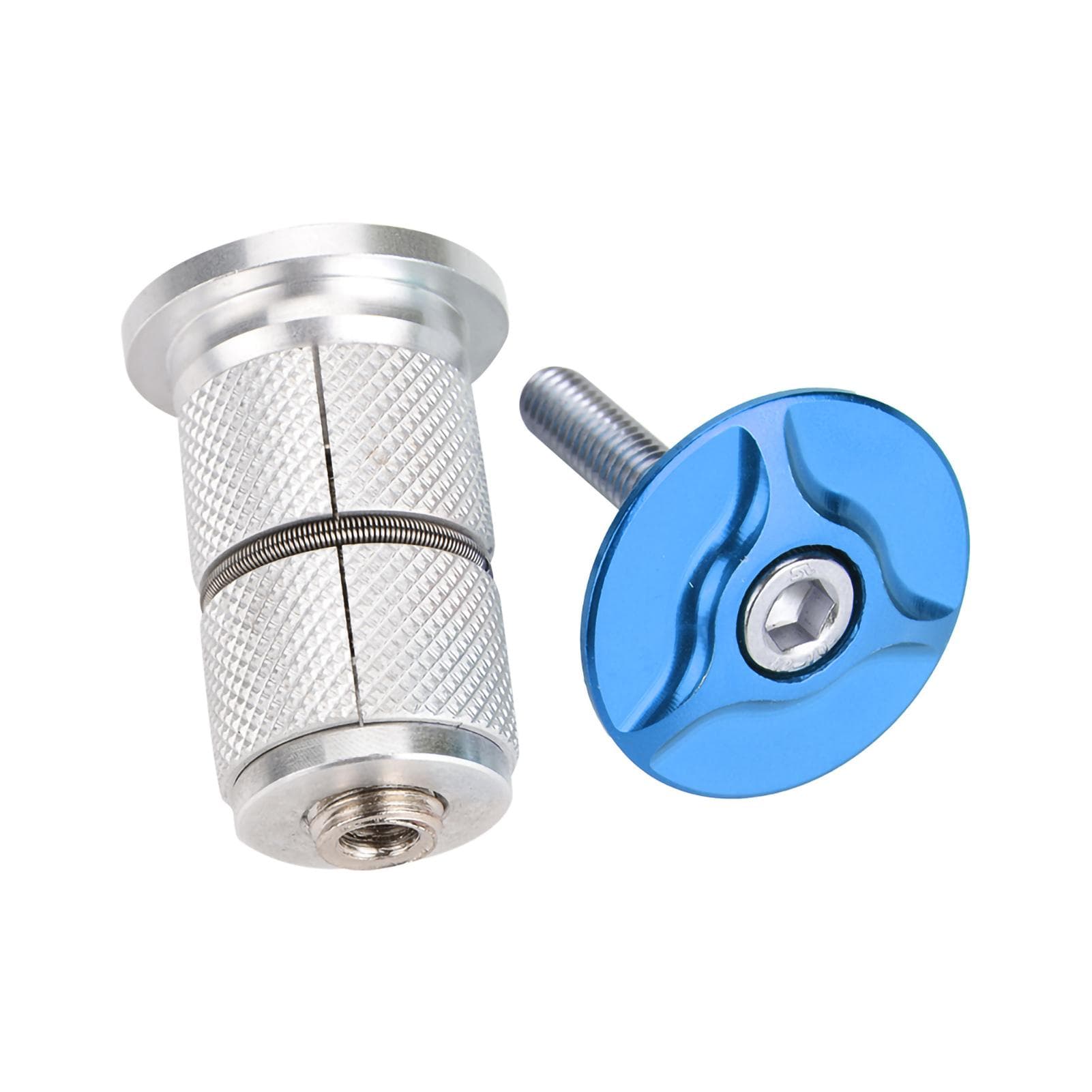 Aluminum Alloy Stem Headset Top Cap Bike Fork Expander Bung 11.25inch (Blue)