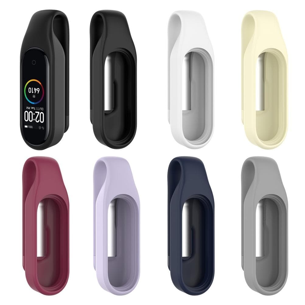 Replacement Clip Holder Soft Waterproof Bracelet Protective Band Cover Case Compatible for Mi Band 6 wine red