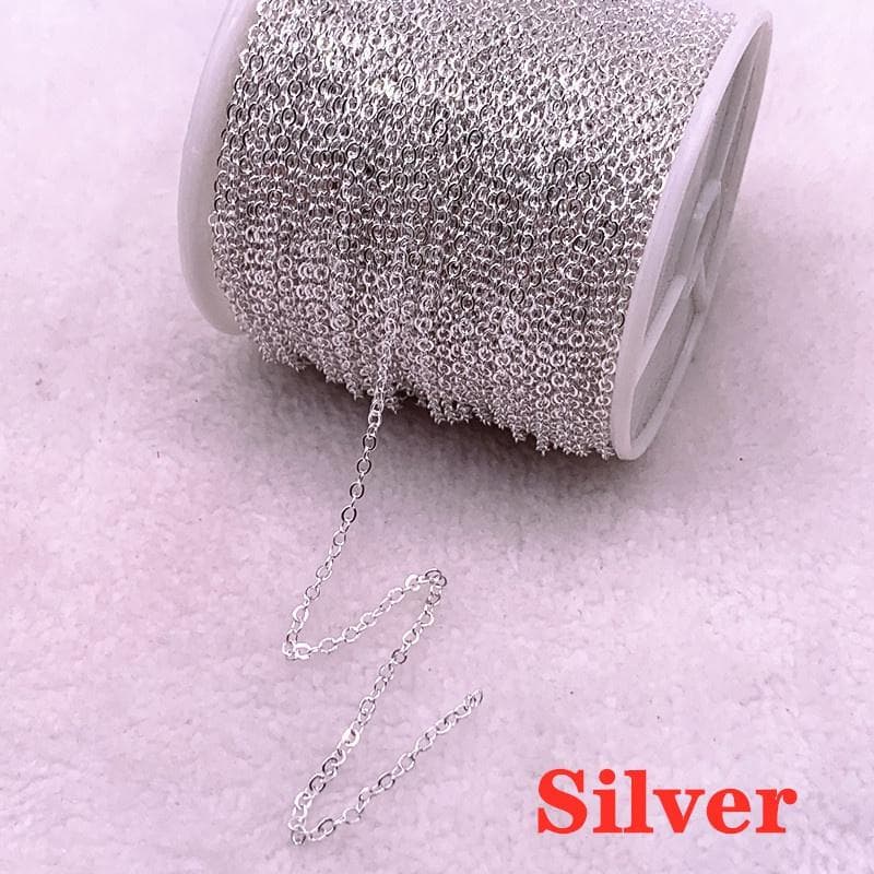 2/5yards Golded/silvered Plated Necklace Chain for Jewelry Making Findings DIY Necklace Chains Materials Handmade Silve-5 yards