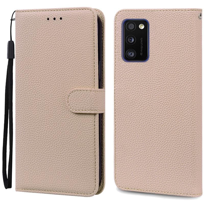 A41 Case For Samsung Galaxy A41 Case Wallet Leather Filp Case For Samsung A41 A 41 Case A415F Soft Silicone Cover Coque Fundas For Samsung A41 beige