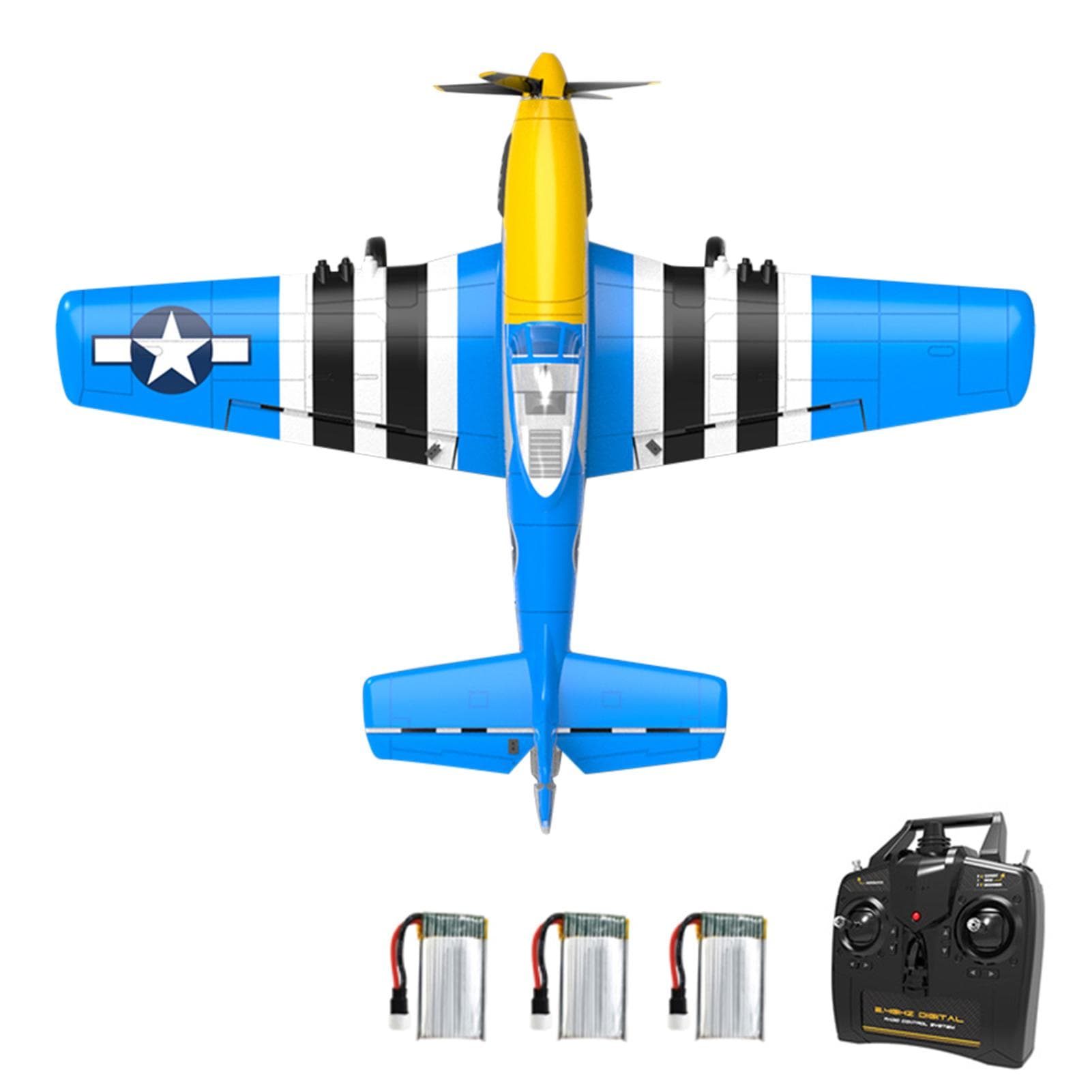 RC Airplane 2.4GHz 4CH RC Plane 6-axis Gyro Gliding Aircraft Flight Toys for Adults Kids Boys 3 battery multicolour