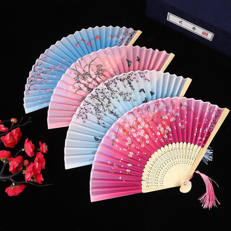 Ancient style folding fan Chinese fan Japanese folding fan ladies classical cloth fan Hanfu